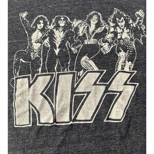 Kiss distressed black short sleeve T-Shirt Collectible Lucky Brand Size Large